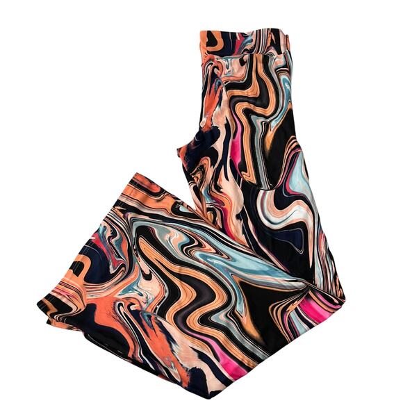 NO BO BOHO FLARE WIDE LEG PALAZZO YOGA LEGGINGS, JUNIORS, L (11-13), MULTICOLORS - Picture 4 of 10